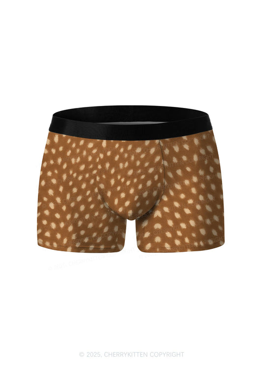 Brown Speckle Y2K Print Men Boxer Briefs Cherrykitten