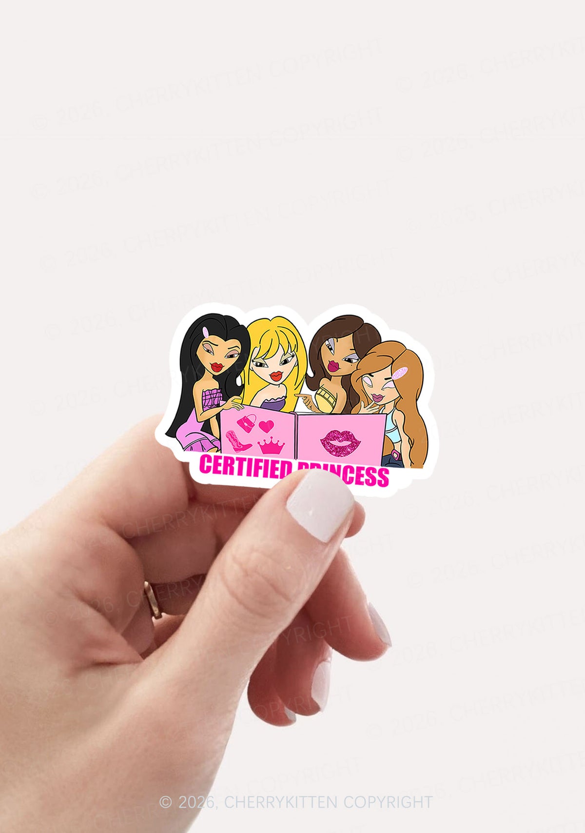 Certified Princess Lip Print 1pc Y2K Sticker Cherrykitten