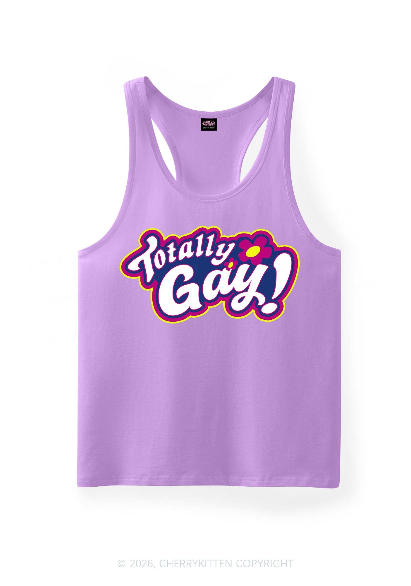 Totally Gay Pride Y2K Men Racerback Tank Top Cherrykitten