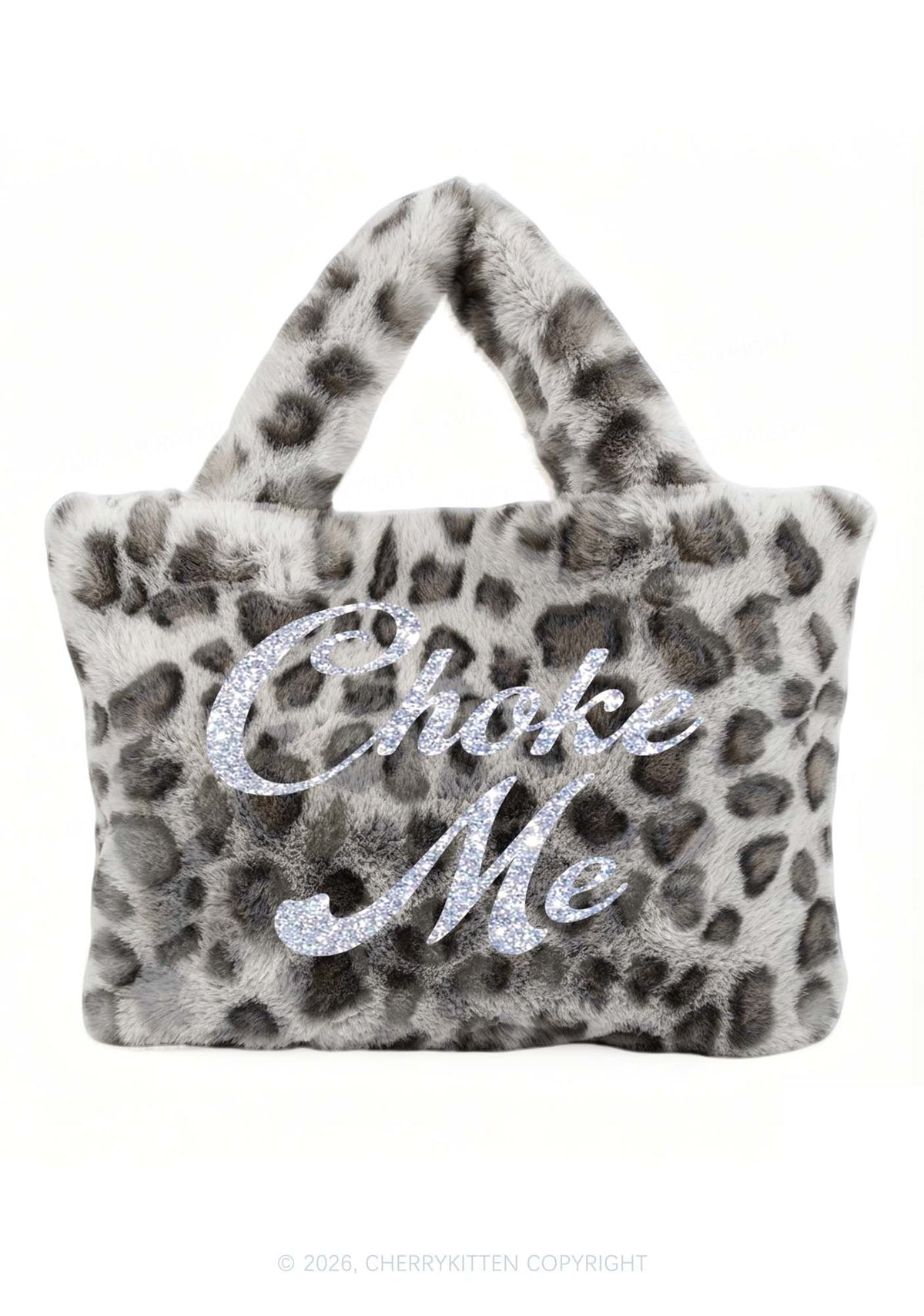 Glitter Choke Me Y2K Plush Leopard Handbag Cherrykitten