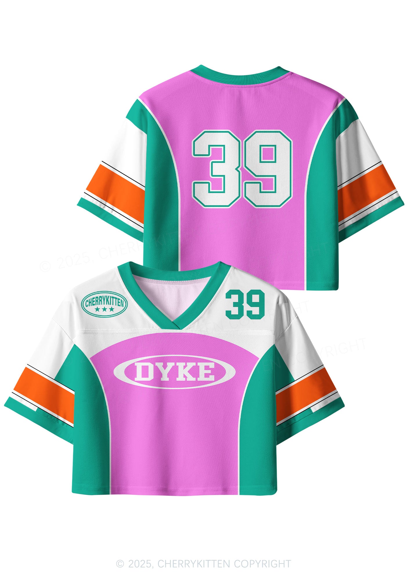 Custom Pink Dyke Pride Y2K Crop Sport Jersey Shirts Cherrykitten
