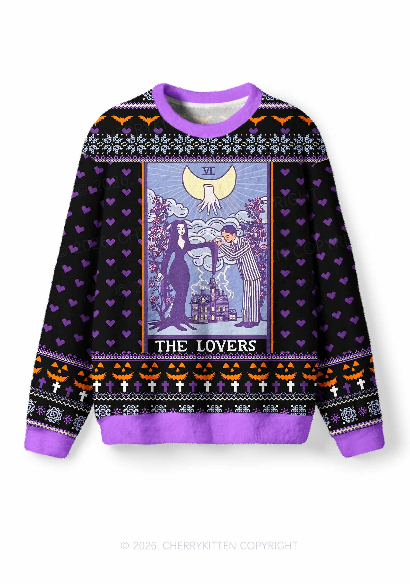 Halloween The Lovers Y2K Christmas Knit Sweatshirt Cherrykitten