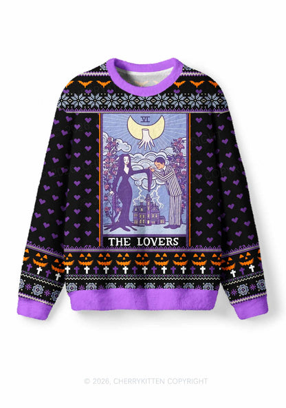 Halloween The Lovers Y2K Christmas Knit Sweatshirt Cherrykitten