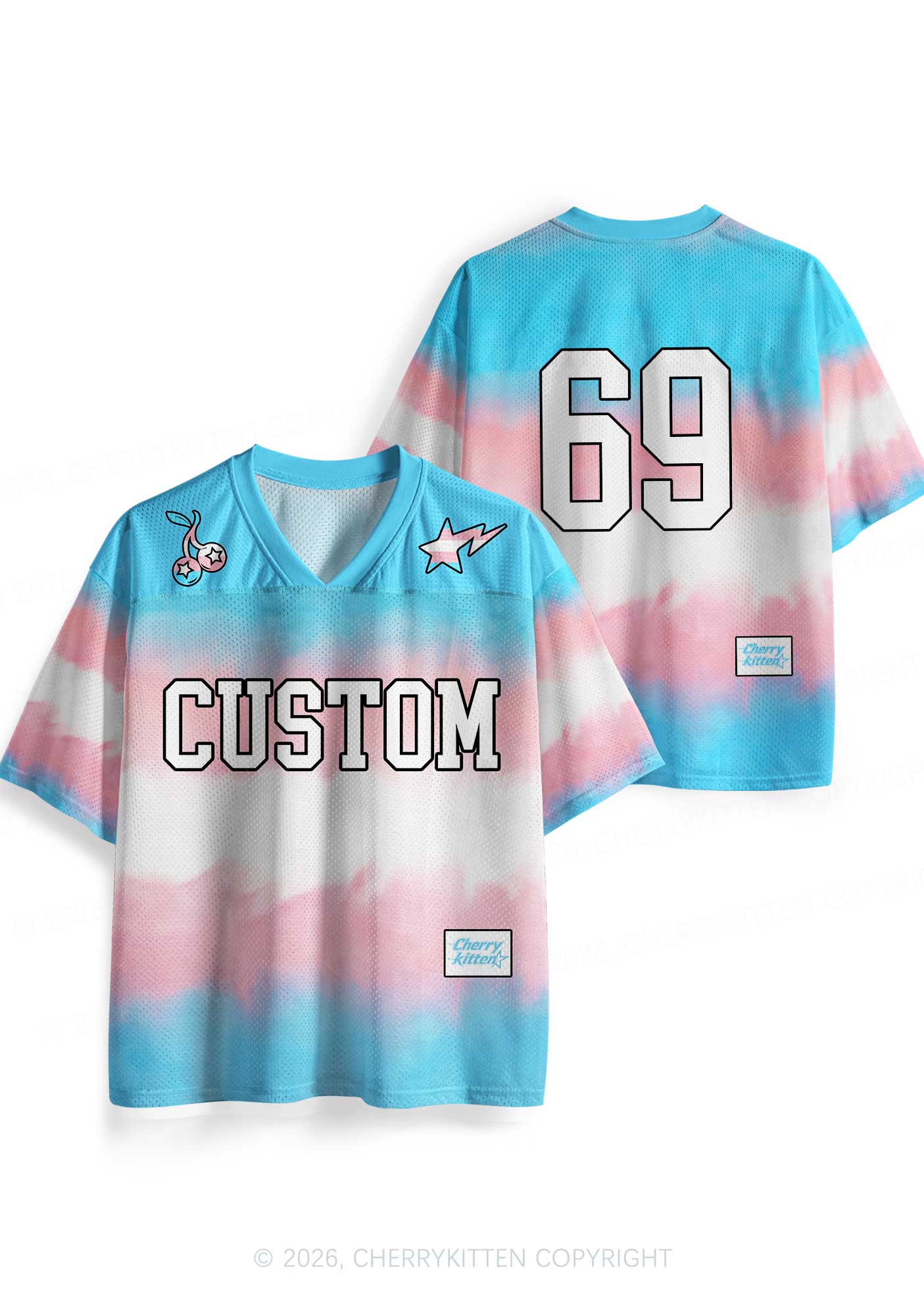 Custom Transgender Flag Pride Y2K Sport Jersey Shirts Cherrykitten