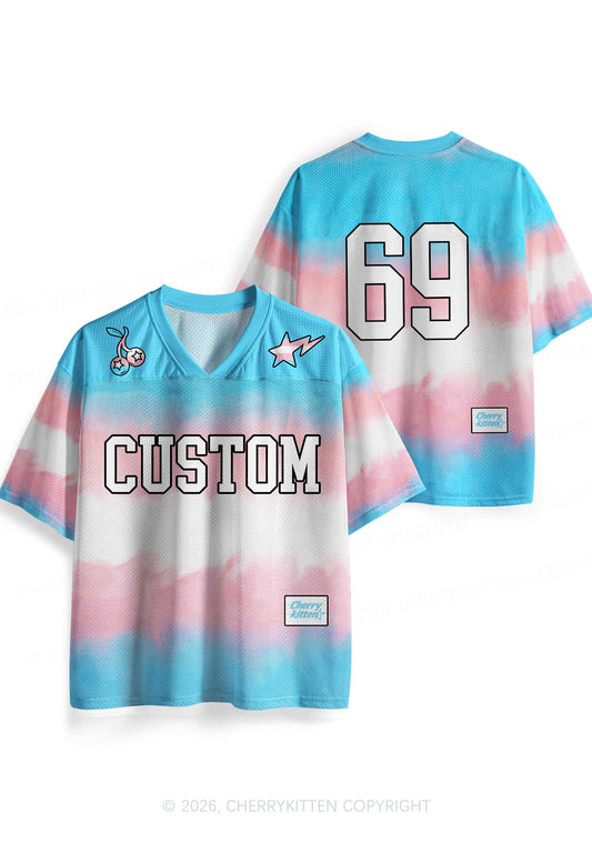 Custom Transgender Flag Pride Y2K Sport Jersey Shirts Cherrykitten