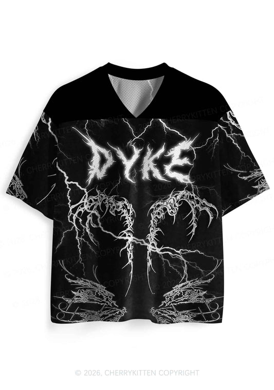 Black Gothic Dyke Pride Y2K Sport Jersey Shirts Cherrykitten