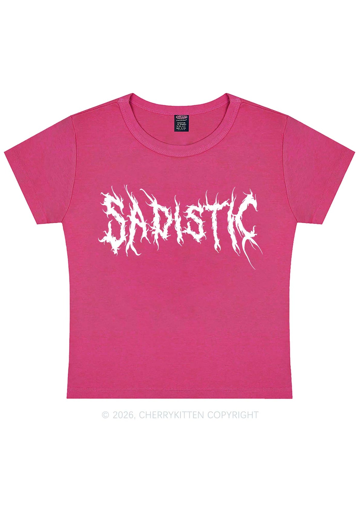 Sapistic Skull Y2K Baby Tee Cherrykitten