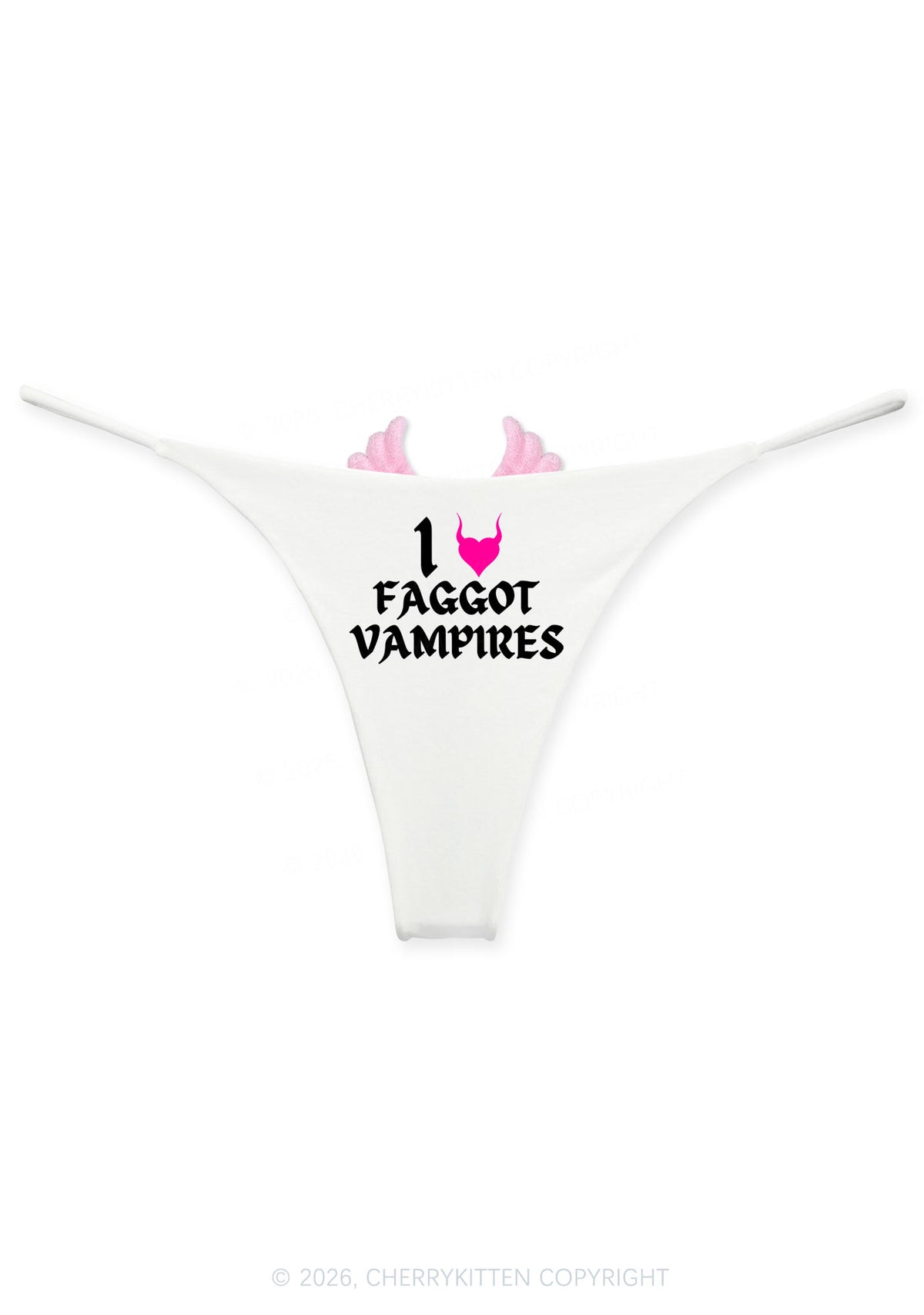 Halloween I Love Faggot Vampires Y2K Goth Angel Wings Bikini String Thong Cherrykitten
