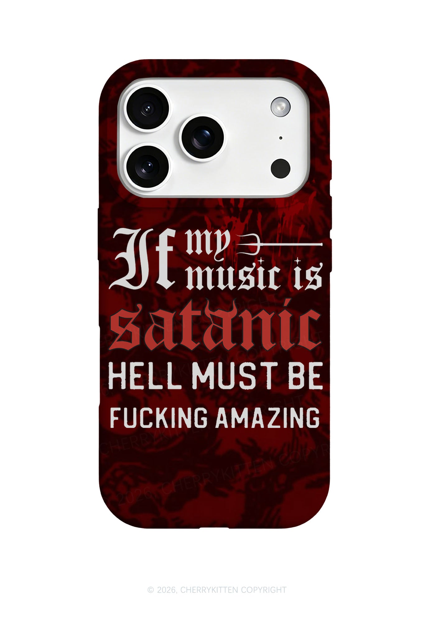 Halloween My Music Is Satanic Y2K Phone Case Cherrykitten