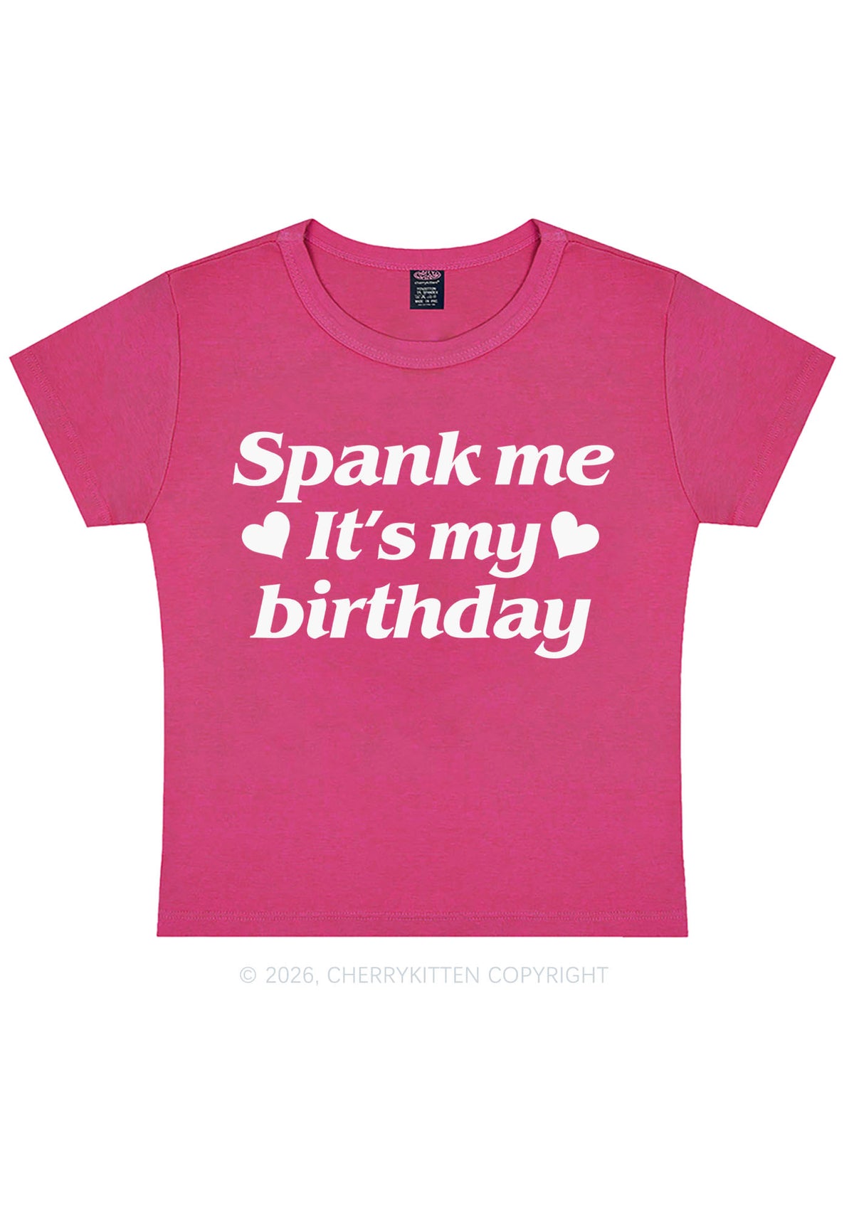 Spank Me Its My Birthday Heart Y2K Baby Tee Cherrykitten