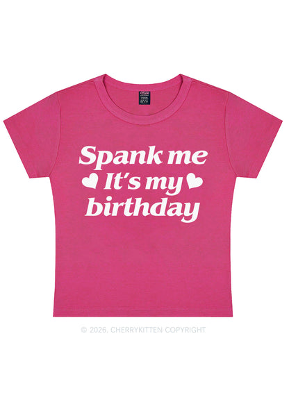 Spank Me Its My Birthday Heart Y2K Baby Tee Cherrykitten