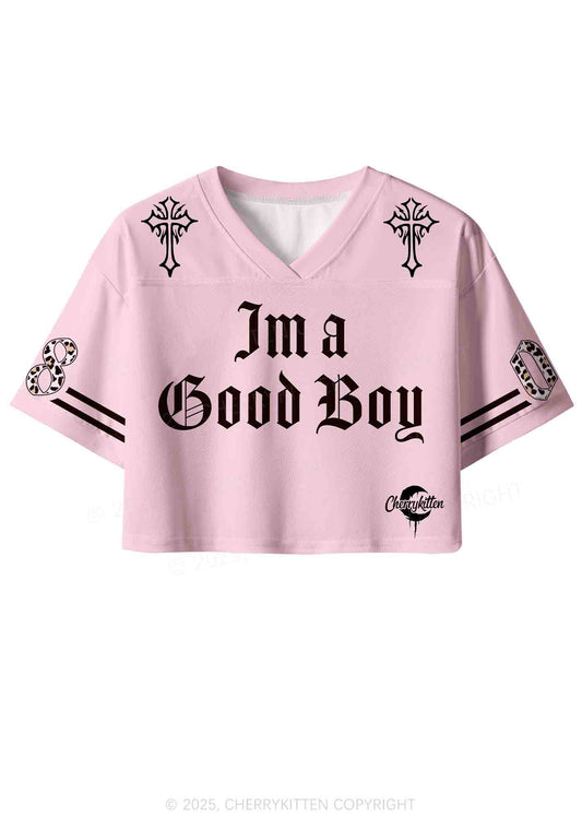 Custom I Am A Good Boy Y2K Crop Sport Jersey Shirts Cherrykitten
