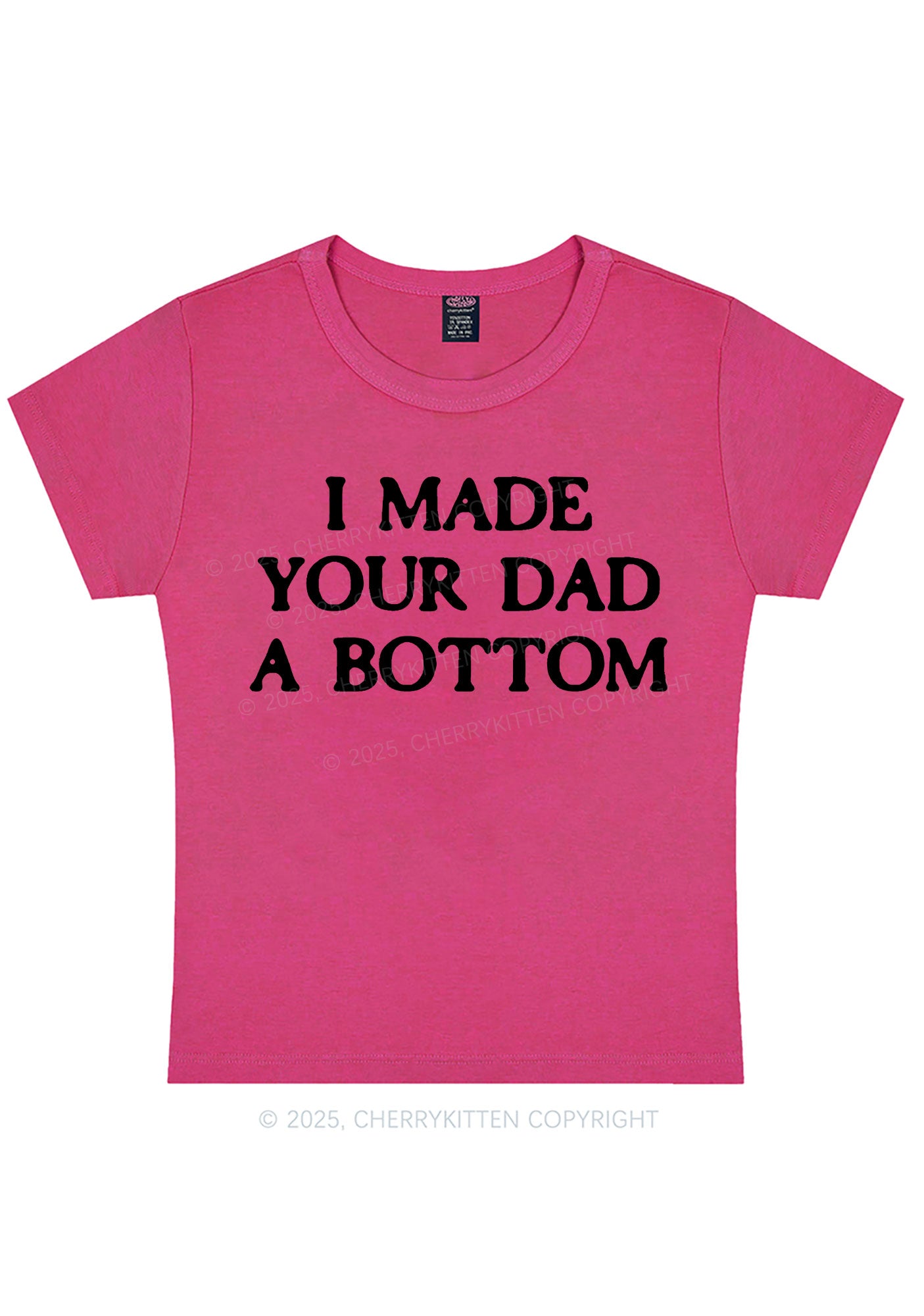 Curvy Made Your Dad Bottom Pride Y2K Baby Tee Cherrykitten