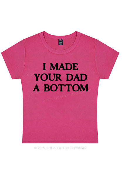 Curvy Made Your Dad Bottom Pride Y2K Baby Tee Cherrykitten