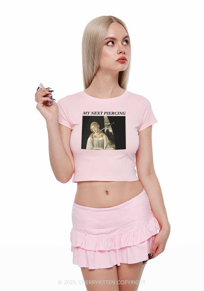 My Next Piercing Y2K Baby Tee Cherrykitten