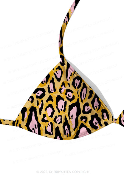 Pink Spotted Leopard Y2K Print Bikini Set Cherrykitten