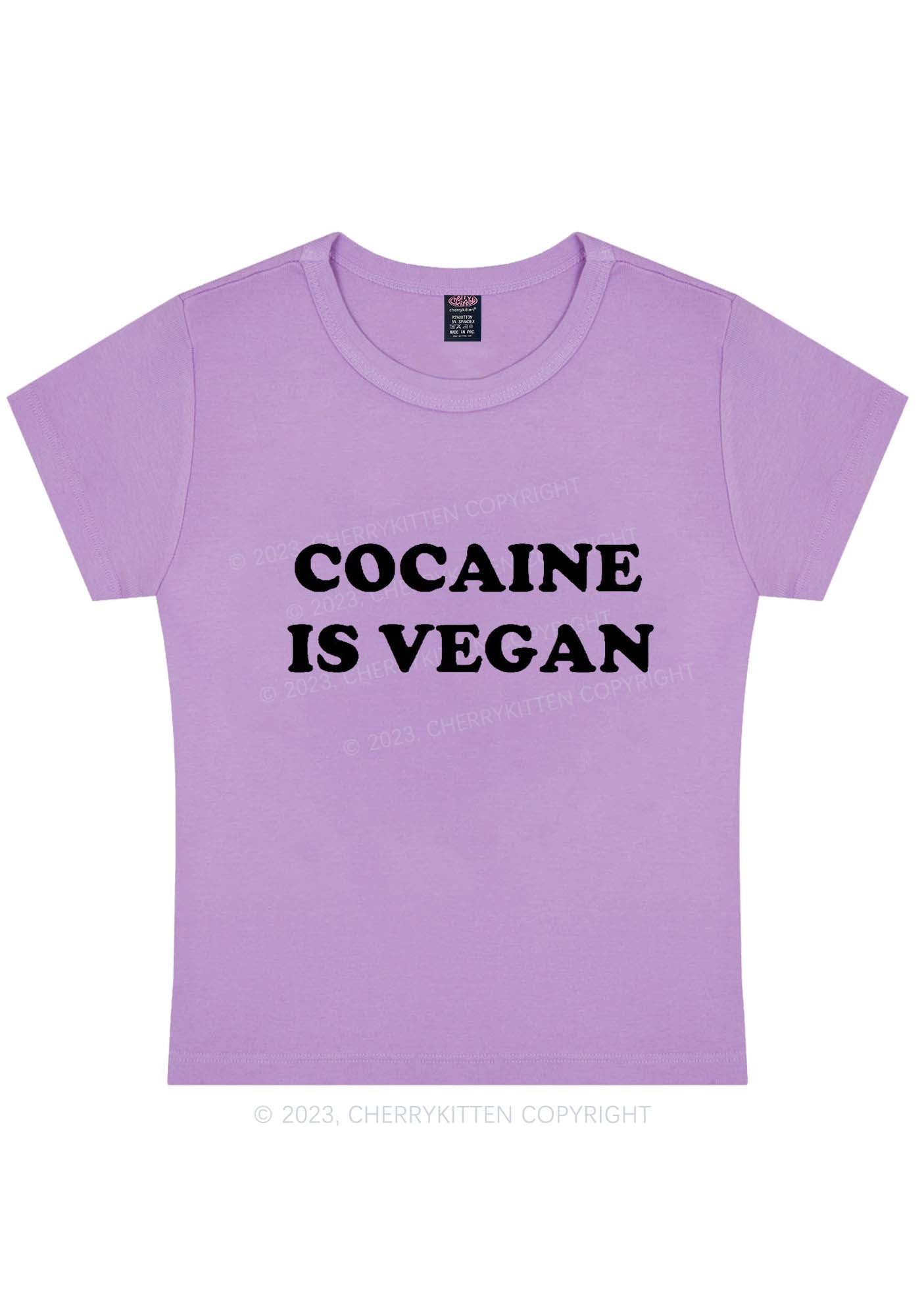 Cola Is Vegan Y2K Baby Tee Cherrykitten