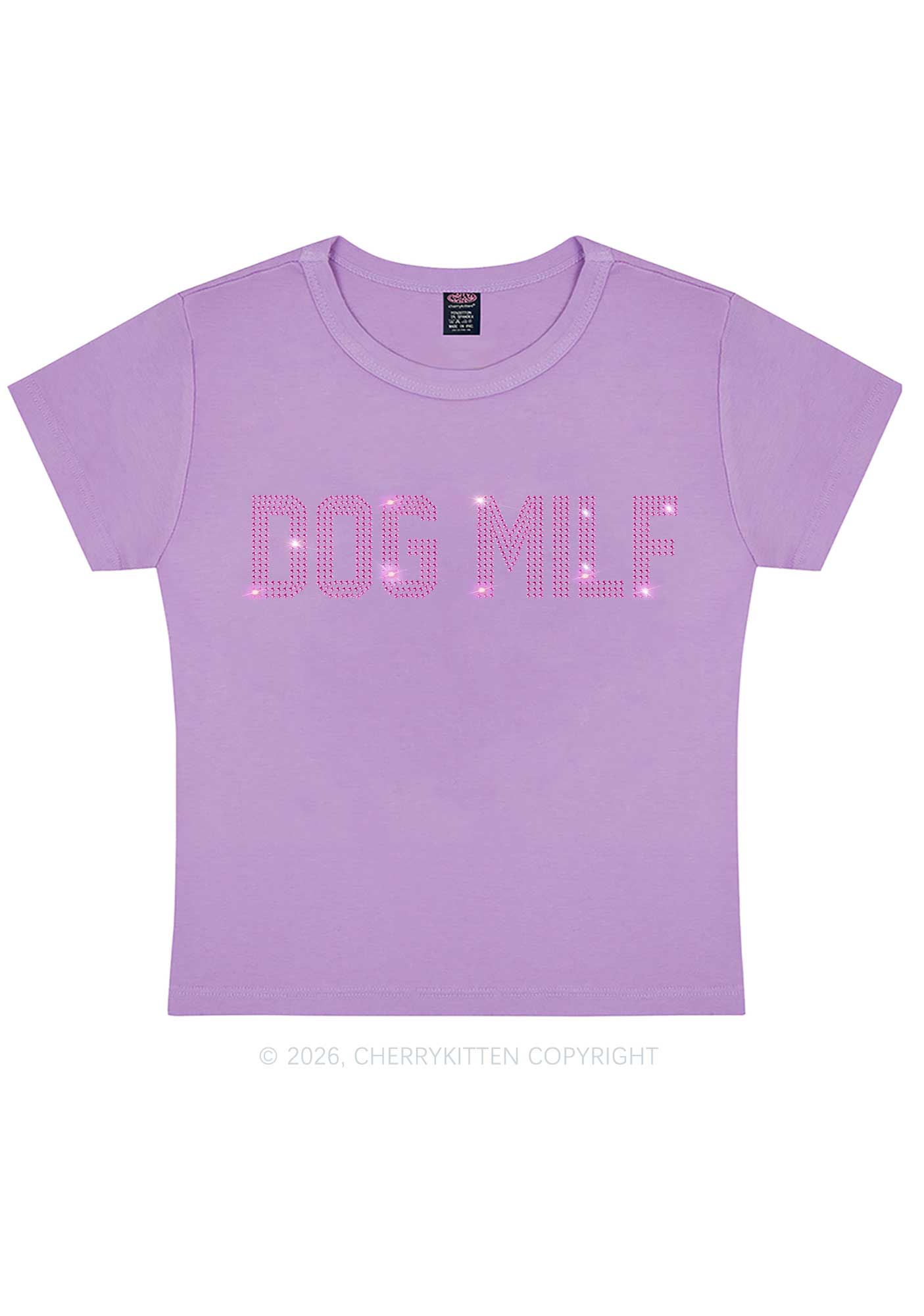 Rhinestone Dog Mxxf Y2K Baby Tee Cherrykitten