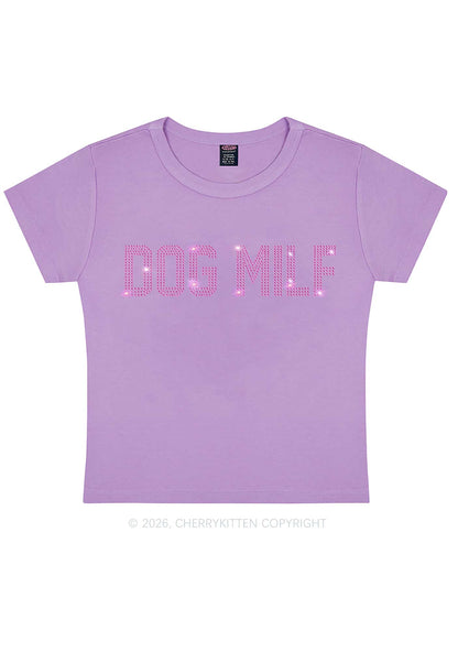 Rhinestone Dog Mxxf Y2K Baby Tee Cherrykitten