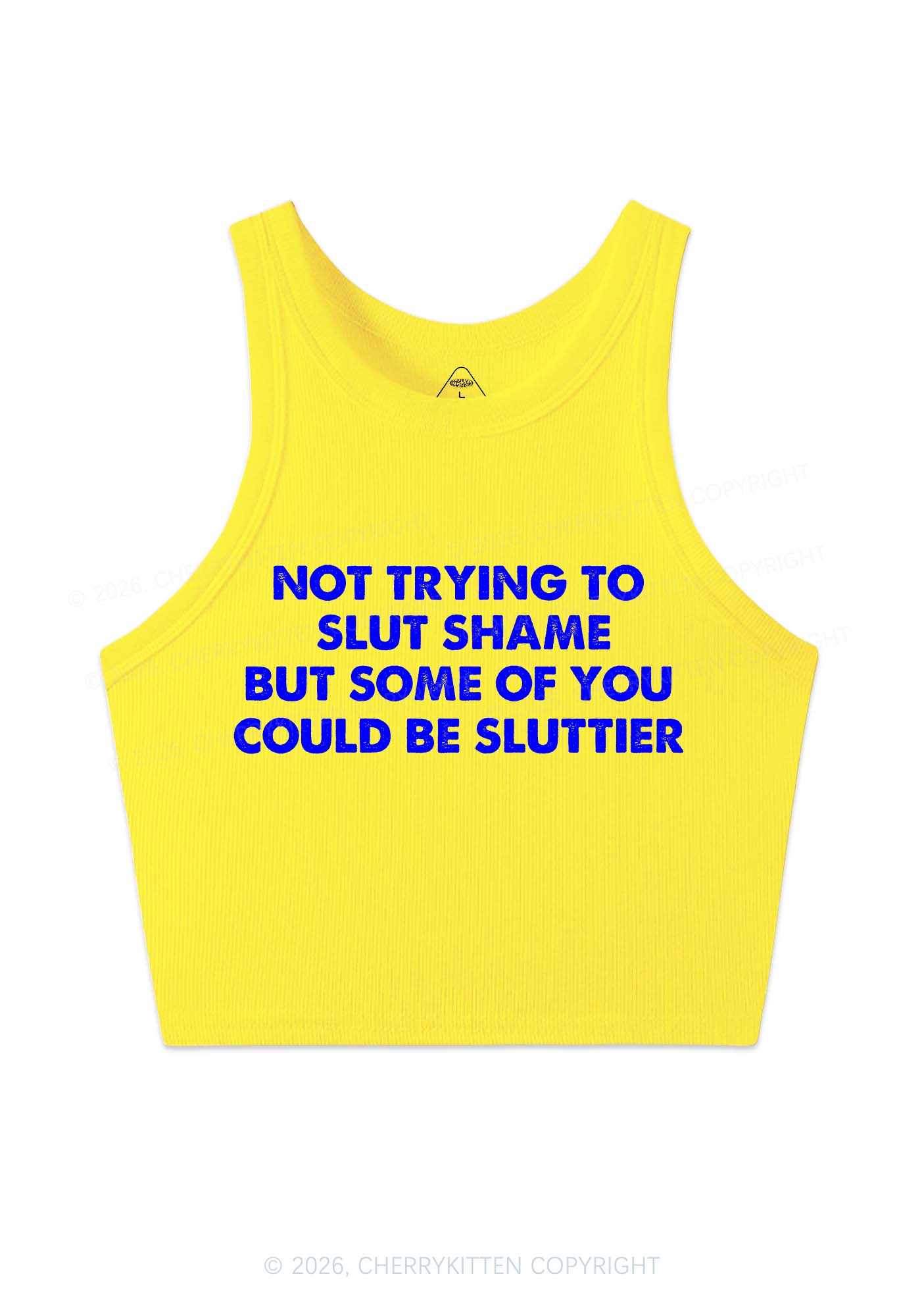 Not Trying To Slxt Shame Y2K Crop Tank Top Cherrykitten