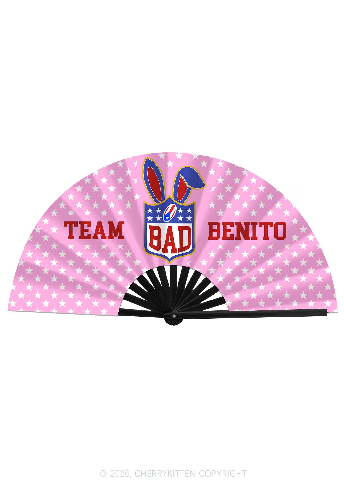 Pink Football Bunny Y2K Rave Hand Fan Cherrykitten
