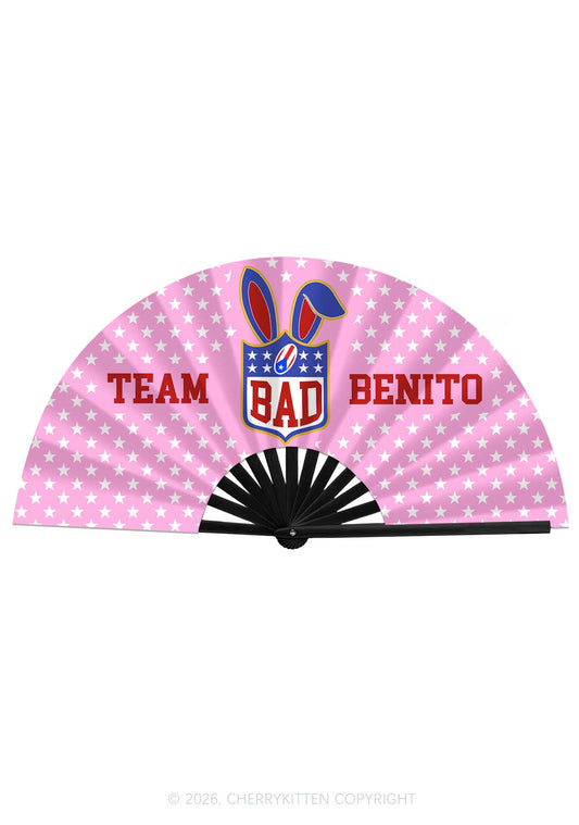 Pink Football Bunny Y2K Rave Hand Fan Cherrykitten