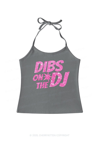 Glitter Dibs On The DJ Y2K Halter Neck Cami Cherrykitten