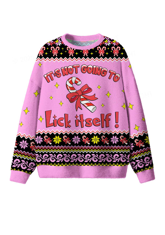 Lick Itself Y2K Christmas Knit Sweatshirt Cherrykitten