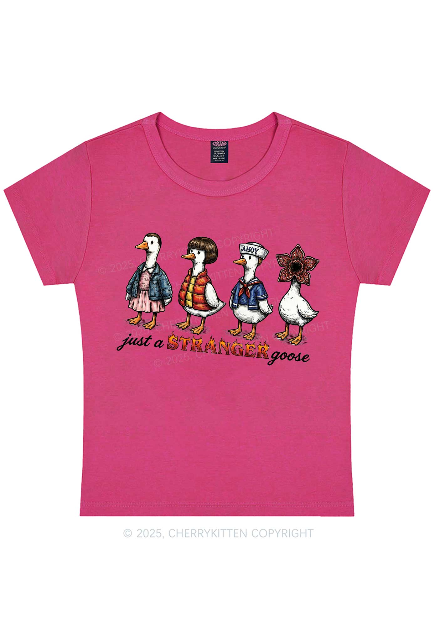 Just A Stranger Goose Y2K Baby Tee Cherrykitten