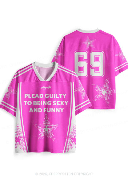 Plead Guilty To Being Funny Y2K Sport Jersey Shirts Cherrykitten