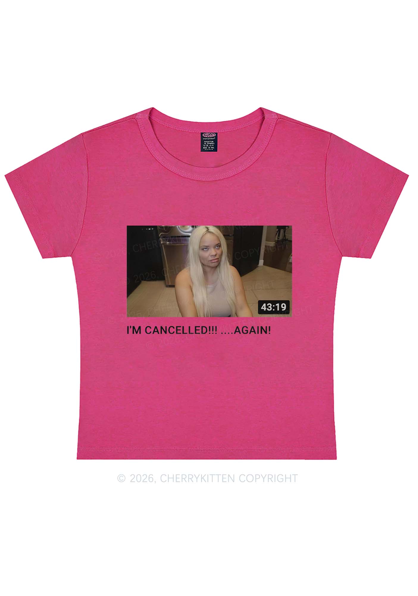 Im Canceled Again Y2K Baby Tee Cherrykitten