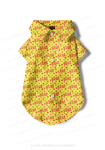 Yellow Slxt Y2K Pet Shirts Cherrykitten