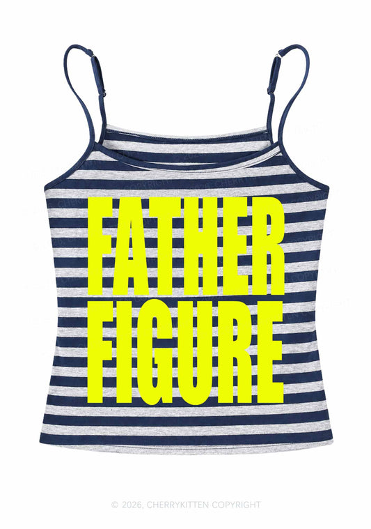 Father Figure Y2K Navy Grey Striped Spaghetti Strap Cami Cherrykitten