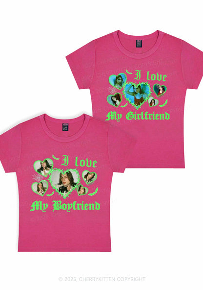 Custom Gothic GF BF Photos Y2K Valentine's Day Baby Tee Cherrykitten