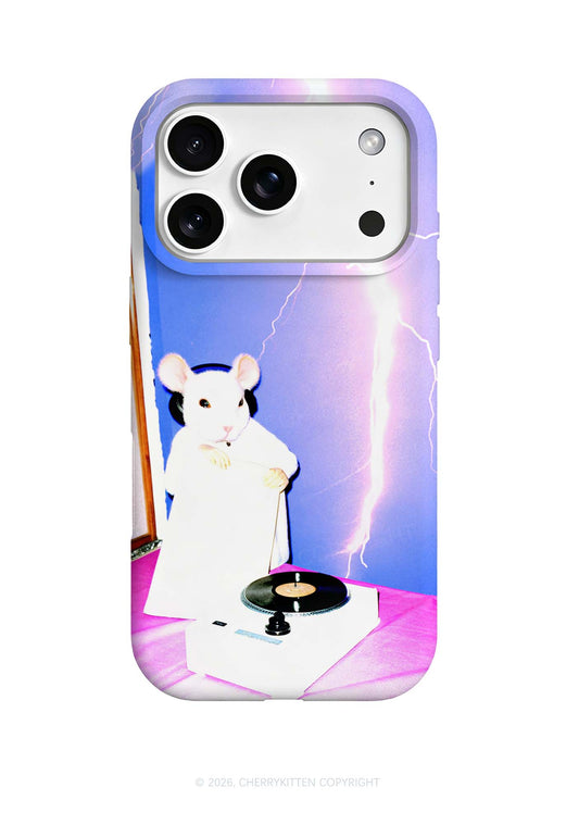 Neon Lightning DJ Rat Y2K Phone Case Cherrykitten