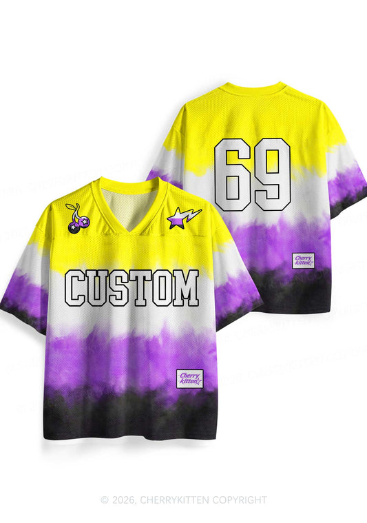 Custom Nonbinary Flag Pride Y2K Sport Jersey Shirts Cherrykitten