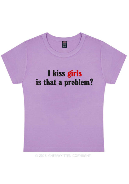 I Kiss Girls Y2K Baby Tee Cherrykitten