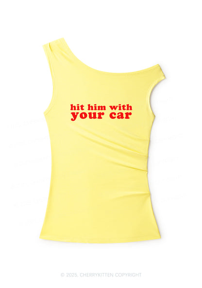 Hit Him Y2K Off Shoulder Tank Top Cherrykitten