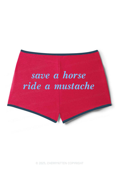 Ride A Mustache Y2K Booty Shorts Cherrykitten