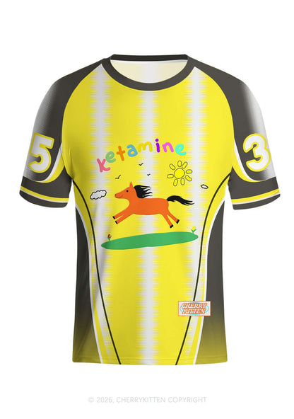 Yellow Pony Y2K Football Jersey Shirts Cherrykitten