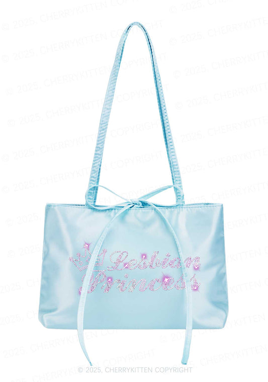 Rhinestone Lesbian Princess Pride Y2K Satin Bags Cherrykitten