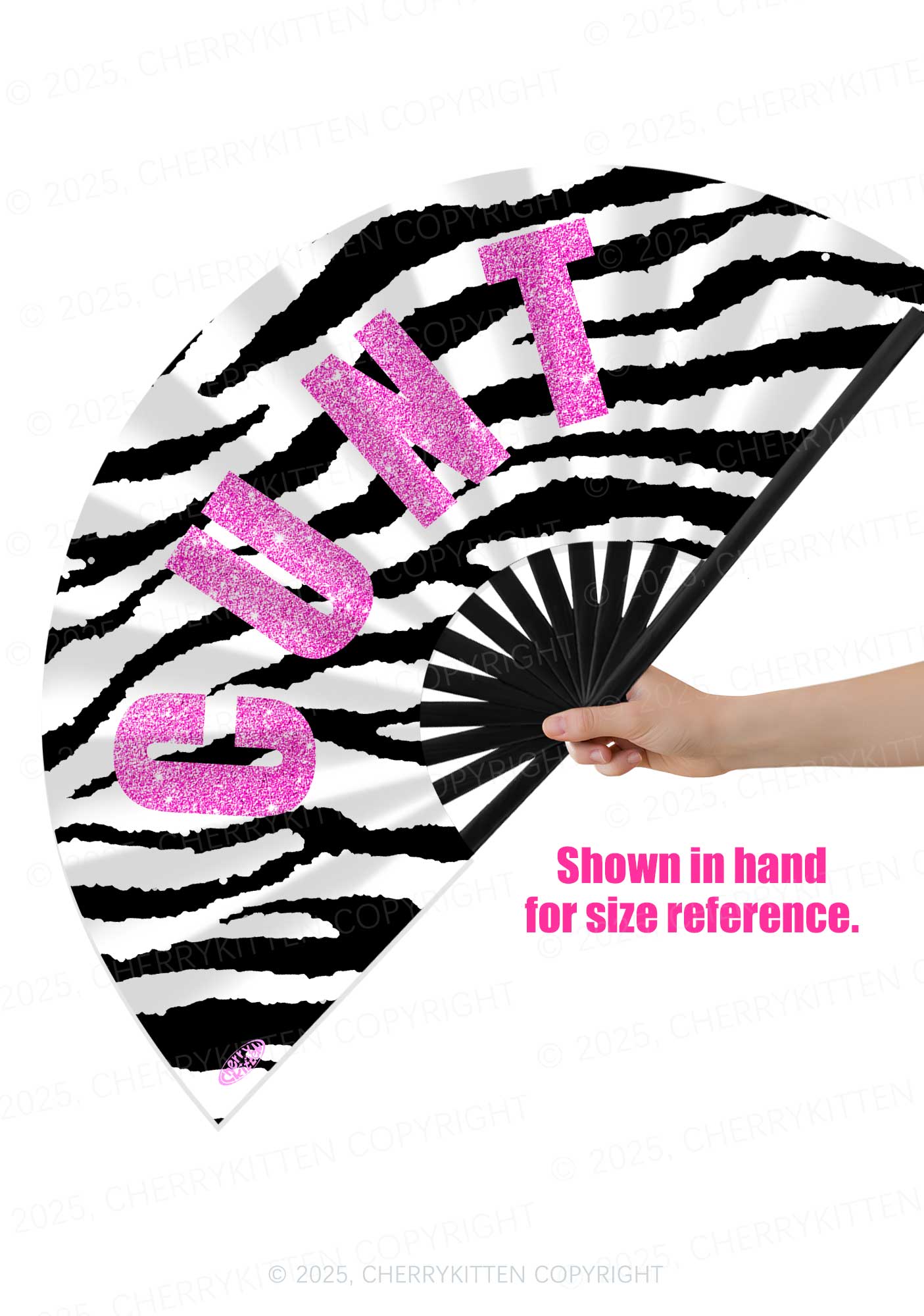Glitter Cxxt Y2K Rave Hand Fan Cherrykitten