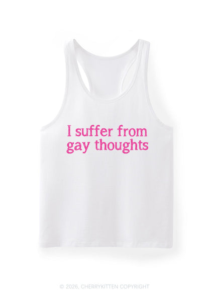 Suffer From Gay Thoughts Pride Y2K Men Racerback Tank Top Cherrykitten