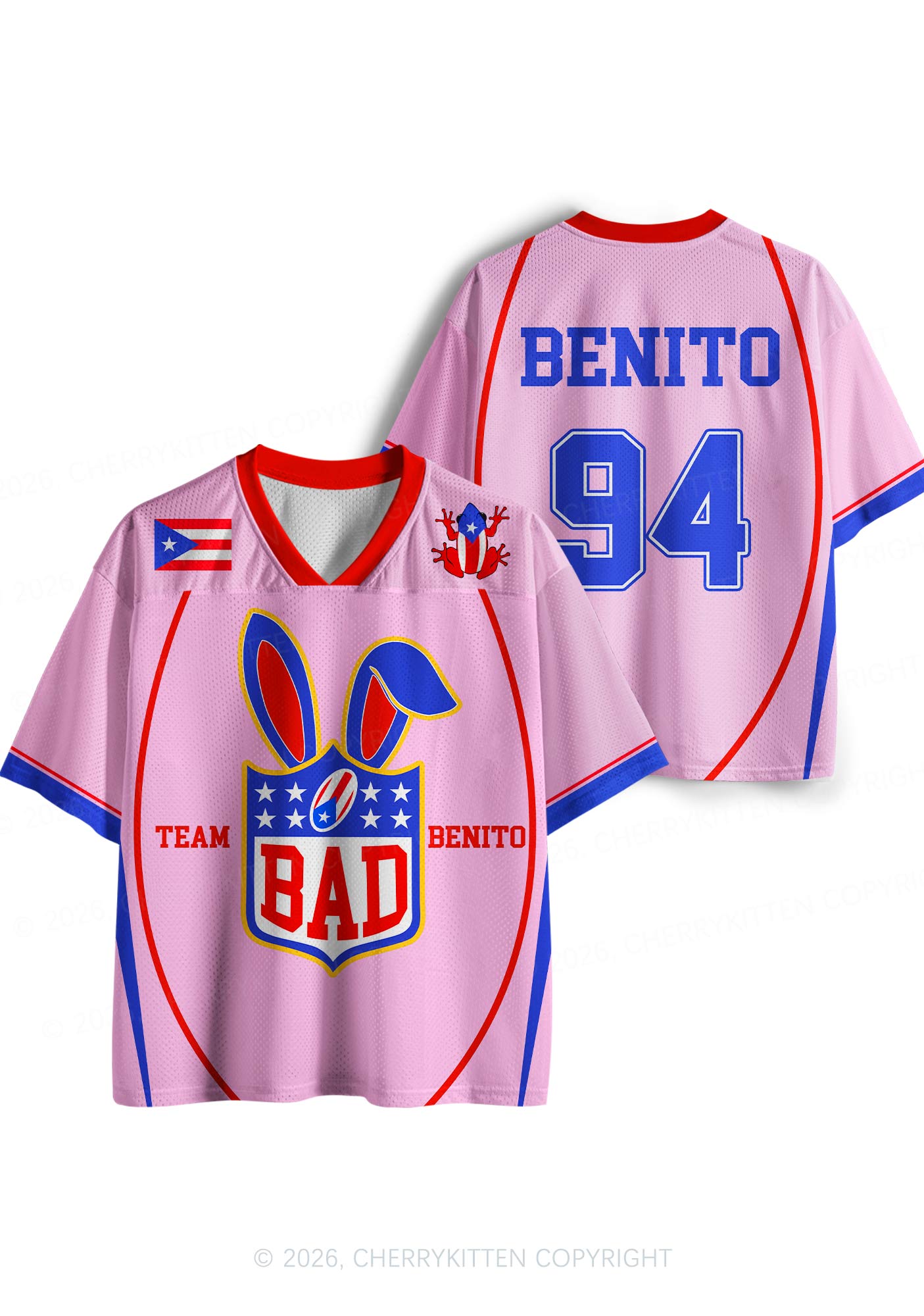 Pink Football Bunny Y2K Sport Jersey Shirts Cherrykitten