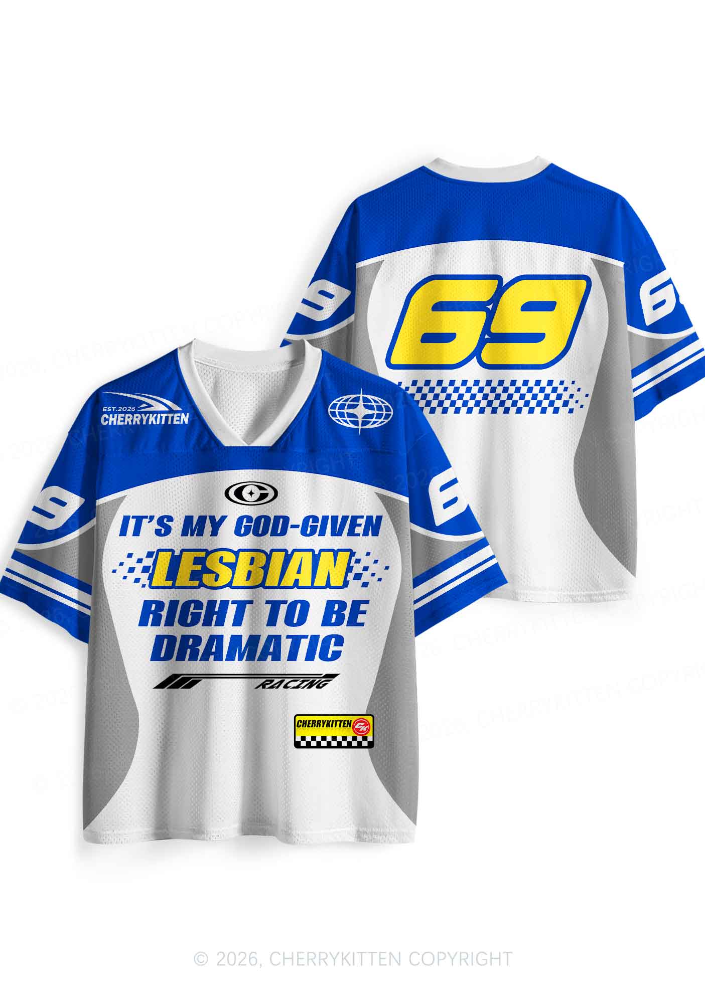 God Given Lesbian Right Pride Y2K Sport Jersey Shirts Cherrykitten