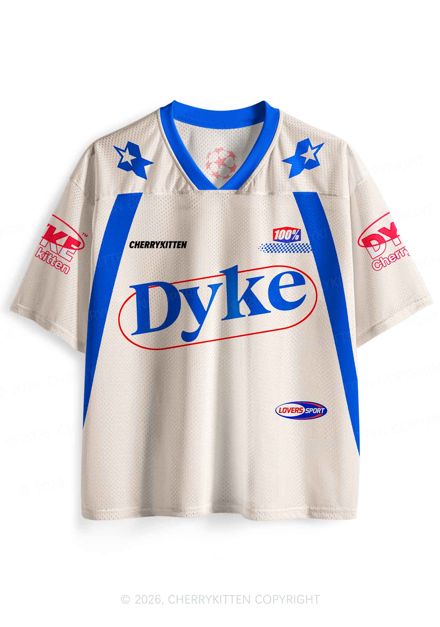 Blue Dyke Pride Y2K Sport Jersey Shirts Cherrykitten