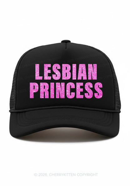 Glitter Lesbian Princess Pride Y2K Trucker Hat Cherrykitten
