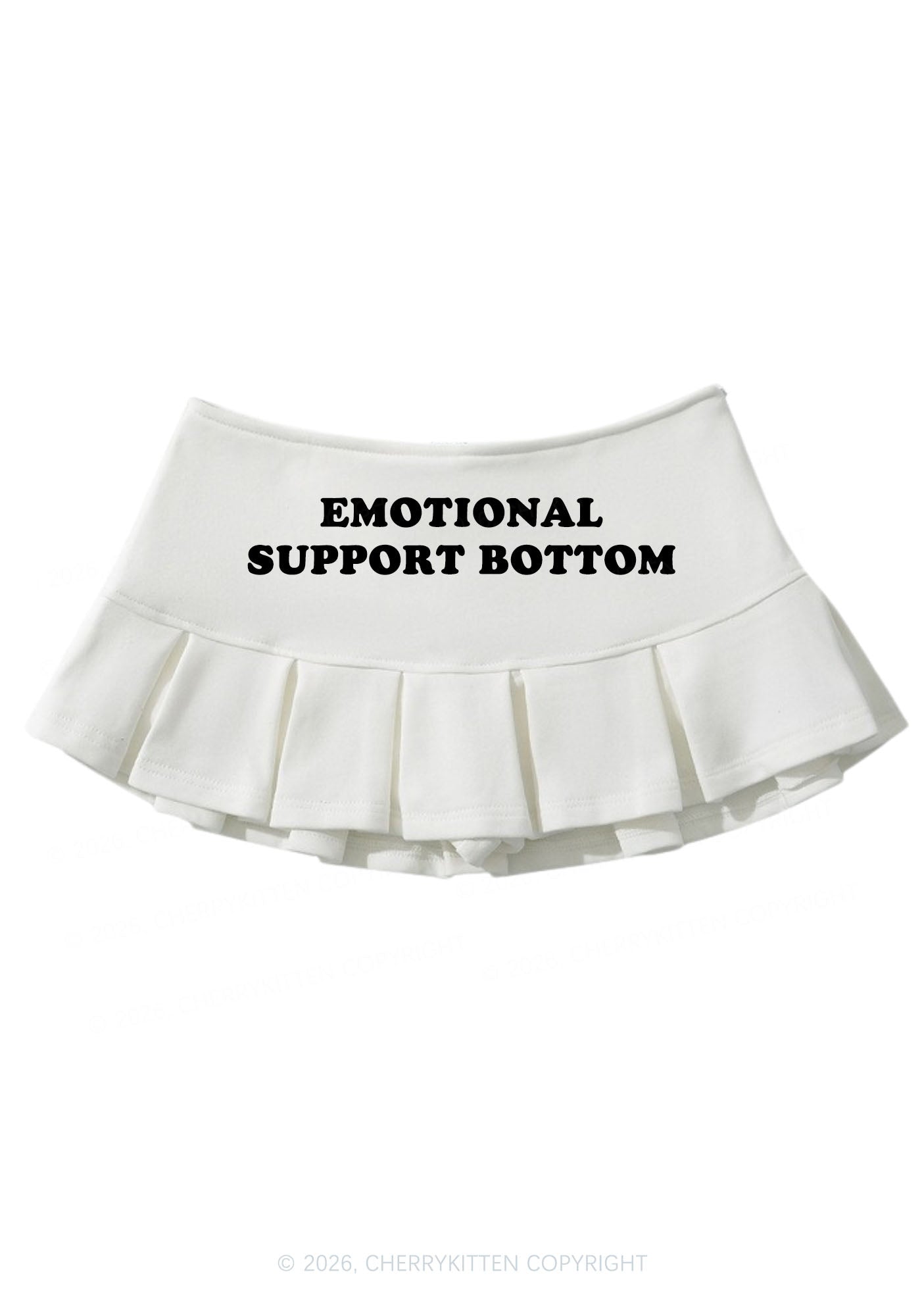 Emotional Support Bottom Pride Y2K Mini Pleated Skirts Cherrykitten