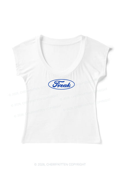 Oval Freak Y2K V Neck T Shirts Cherrykitten
