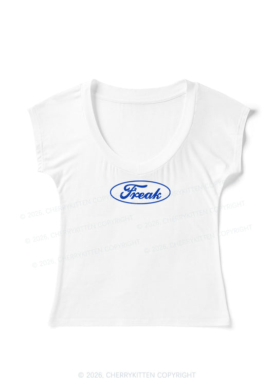 Oval Freak Y2K V Neck T Shirts Cherrykitten